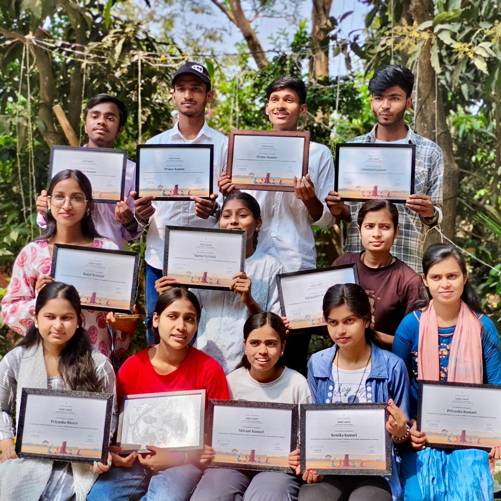Outdoor nature activity session during the Sakhi Saheli 6-day residential programme