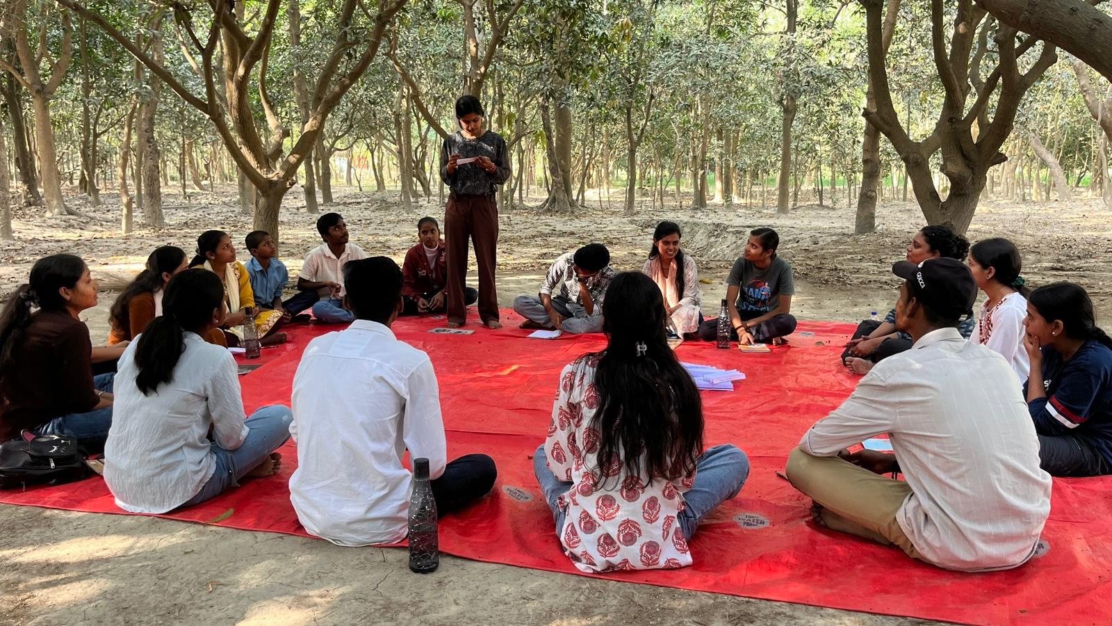 Evening reflection session with participants at the Sakhi Saheli residency